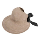 Fashion Bow Sun Hats Women Ponytail Sun Cap Ribbon Knitted Raffia Hat For W