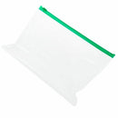 20 Pcs Green Clear Size A5 Paper Slider Zipper Closure Closure Folders File