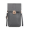 Women Touch Screen Phone Pouch PU Splicing PVC Crossbody Bag (Dark Grey)