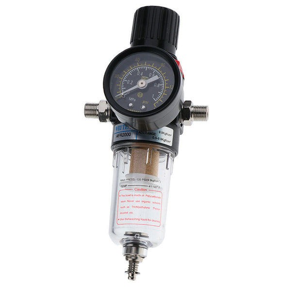 Air Filter Regulator, 1/4inch NPT Air Filter Pressure Regulator Gauge Kit, with