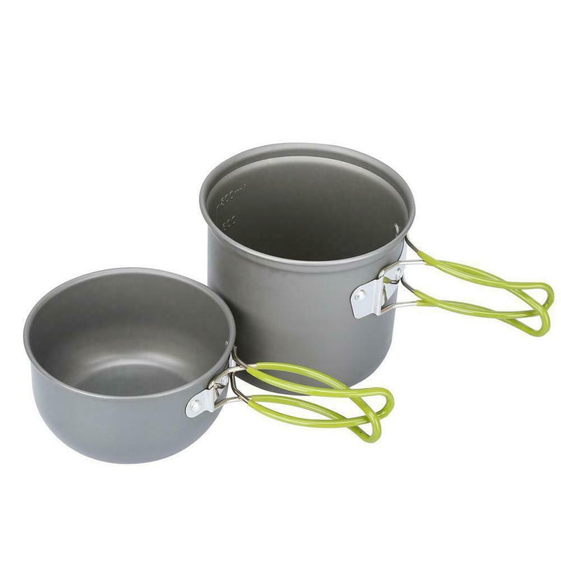 DS-101 Outdoor Camping Cookware Set Portale Green Handle Tableware Pot
