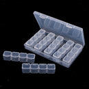 2 Packs 28 Slots Transparent Clear Storage Box with Caps Lid Design Clear
