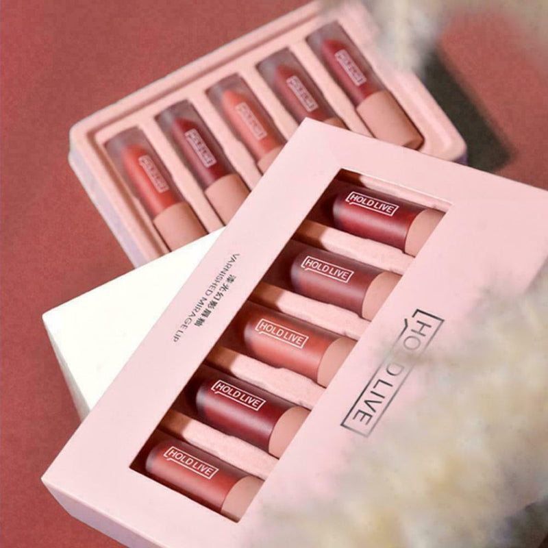 5pcs Women Lipsticks Five Pack Makeup Mini Lacquer Glaze-new Phantom Sealed H5X0