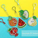 5pcs Fruits Key Strap Charm Ring Keyring Food Sample Pear Orange Gift
