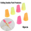 6pcs Knitting Needles Point Protectors Needle Tip Stopper Cover Accessorie@