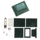Retro Leather Card Bag Coin Case Complete Kit DIY Leathercraft Project Green