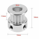 5X(Aluminum GT2 16 Teeth 6mm Bore Timing Belt Pulley Flange Synchronous Wh I1V3)
