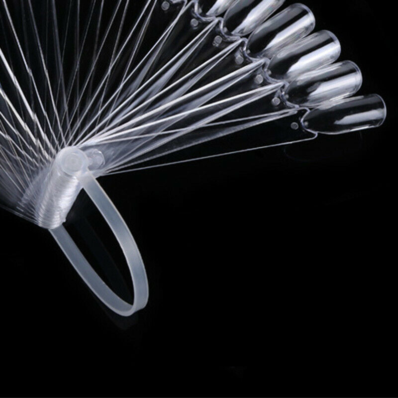 1Set False Nail Tips Nature Fan Finger Full Card Nail Art Display Practice  A9E8