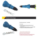 Cordless Electric Rivet Nut Riveting Tool Drill Adapter Kit 2.4Mm-4.8Mm Blue #
