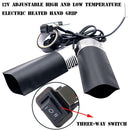 2x Heated Handlebar Grips Pads Hands Warmer Self Adhesive With Insulating Tape