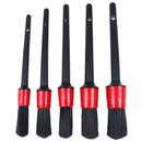5x Detailing Brush Cleaning Natural Boar Hair Brushes Auto Care Car Detail Tool@