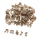 100 Pieces - DIY Wooden Note Shape Embellishments - Sort Gaming Card Makiing