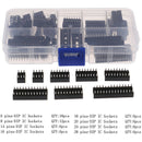 66X/Box DIP IC Sockets Solder Type Socket Kit 6/8/14/16/18/20/24/28 Pin OZ