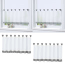 2 Size Kitchen Curtain Cafe Panel for Rod Window Sheer Drape Valance