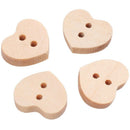 100pcs Nature Wood Wooden Buttons Sewing DIY Craft Heart Shape 2 Holes Q2X7