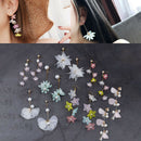 7Pair 18*12*3cm Handmade Translucent Flower Petal Shape Earrings DIY Supply Kit