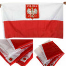 3X5 FEET POLAND FLAG POLISH FLAGS LARGE BANNER WHITE . Europe A5B5 EAGLE H1F5