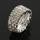 Toe Ring Elastic 3-Rows rhinestones clear Wedding Jewelry 9mm
