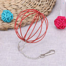 Stainless Steel Plating Pet Hay Manger Food Ball Rabbit Grass Rack (Red) A