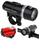 5LED Bicycle Headlight + Taillight Mountain Road Bike Rear Lamp Front Light A