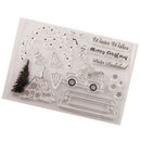 Christmas tree House Xmas car bring Greetings Stamps Clear Silicone DIY Cr ME