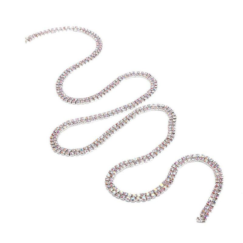 1 Yard Double Row Sparkle Rhinestones Chain DIY Mobile Phone Shell Stickers