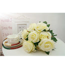 Rose Bouquet Home Party Artificial Flower Props Garden Decor White & Green
