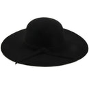 Black Soft Ladies Floppy Wide Brim Cloche Fedora Dress Hat Retro Wool Bowkn