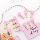 Photo Paper Clip Mini Wooden Wedding Decor Clip Crafts Love Heart Pegs Chic