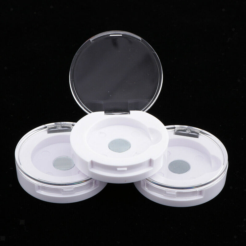3 Pcs Portable Plastic Round Makeup Eyeshadow Blusher Empty Case for Purse