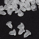 Lot 500 Bullet Style Clear Rubber Earring Back Stopper Ear Nuts Findings 4 x 4mm