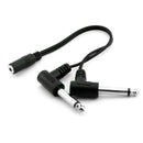 3.5mm 1/8'' Stereo Female To 2x 6.35mm 1/4'' TS Mono Male Y Splitter Cable