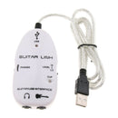 USB Guitar Link Cable Audio Adapter Connector for Instruments Recording