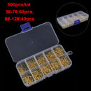 500pcs/set #3~#12 Fishing Hooks Carbon Steel Golden Fishhooks With Retail Box 3C