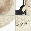 Fashion Bow Sun Hats Women Ponytail Sun Cap Ribbon Knitted Raffia Hat For W