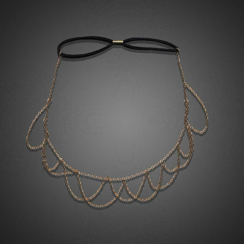 Tassel Metal Chain Elastic Hair Chain Headwear Headband Hair Band