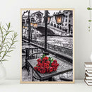 5D DIY Diamond Painting Romantic Rose Flowers Cross Stitch Embroidery Kits