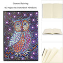 DIY Owl Special Shaped Diamond Painting 50 Page A5 Sketchbook Notebook Gift