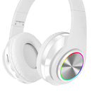 Deep Bass Over Ears Foldable Adjustable Bluetooth Headset  Red White