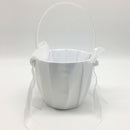 Small White Wedding Flower Girl Basket