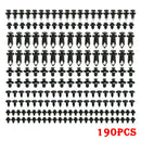 190PCS  Auto Car Plastic Rivet Fasteners Push Pin Trim Bumper Fender Panel Clips