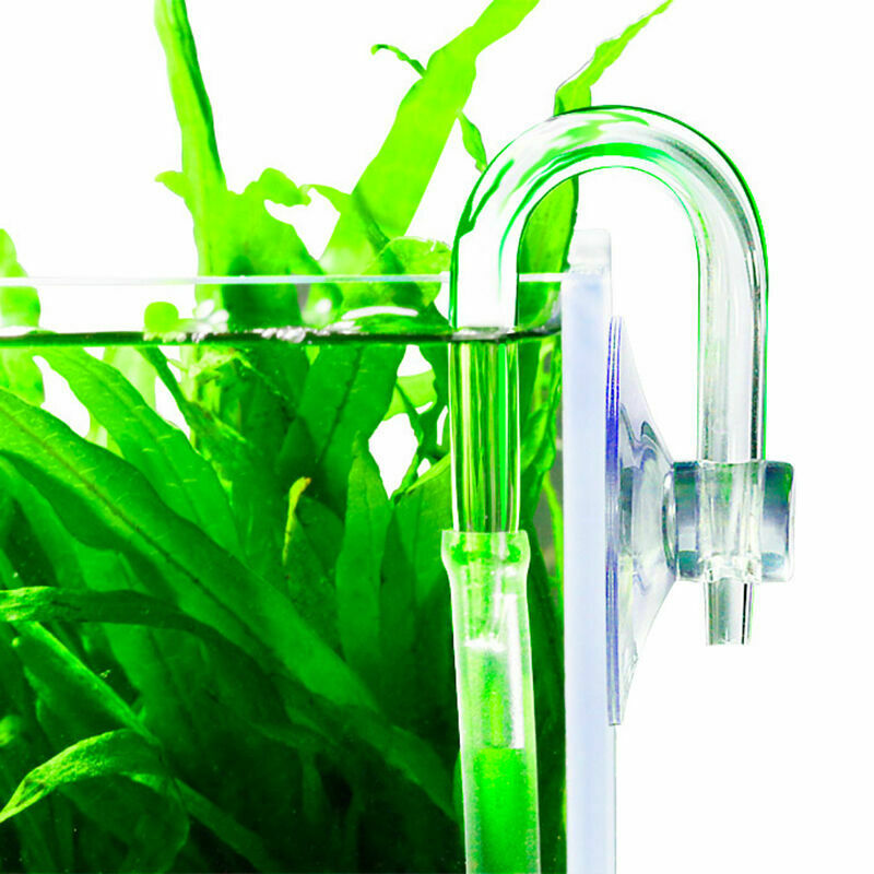 Aquarium Tank Spiral CO2 Diffuser Glass U Shaped Tube Bubble Suctio Counter S6E3