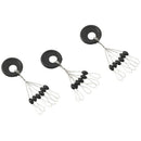 10 Pcs 6 in 1 Size L Black Rubber Oval Stopper Fishing Bobber Float W3H5