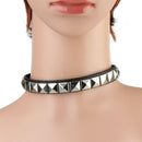 Punk Rivet Clavicle Chain Choker Black Leather Statement Collar Necklace