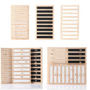 2x Wooden Jewelry Display Tray Multiple Sizes Rings Storage for Window Displays