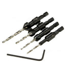4Pcs 5 Flutes HSS Countersink Drill Bit Set Woodworking Carpentry Tool 6-12