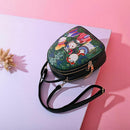 Ms. bag quilting forest girl printing green PU leather fashion trend should Z1Q6