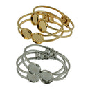 4Pcs Blank Setting Bezel Blank Base 2 Disc Pad Cabochon Cuff Bangle Bracelet