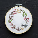 Floral Insect Embroidery Starter Kit Pre-printed Complete Cross Stitch Beginners