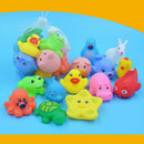 13Pcs Cute Soft Rubber Float Sqeeze Sound Baby Kids Animals Washing Toys. K8Y6